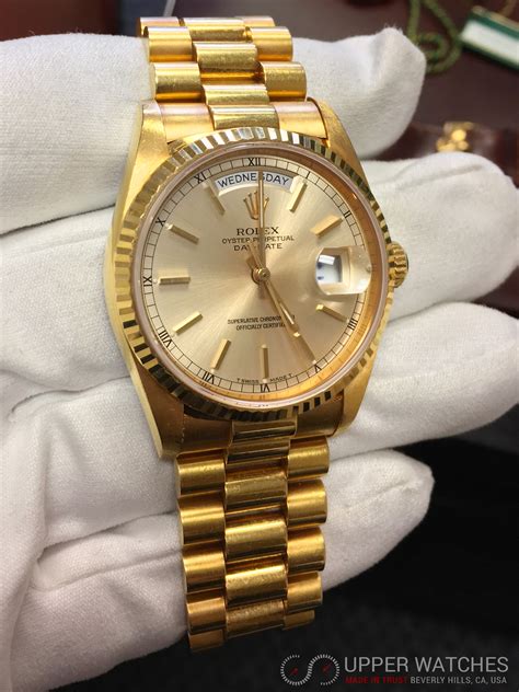 gold day date rolex for sale|gold Rolex presidential day date.